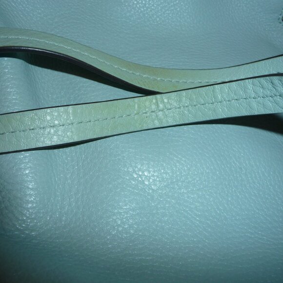 Michael Kors Turquoise/Robin Blue Reversible Purse Handbag (Hobo Style) w/Clutch - Picture 9 of 9